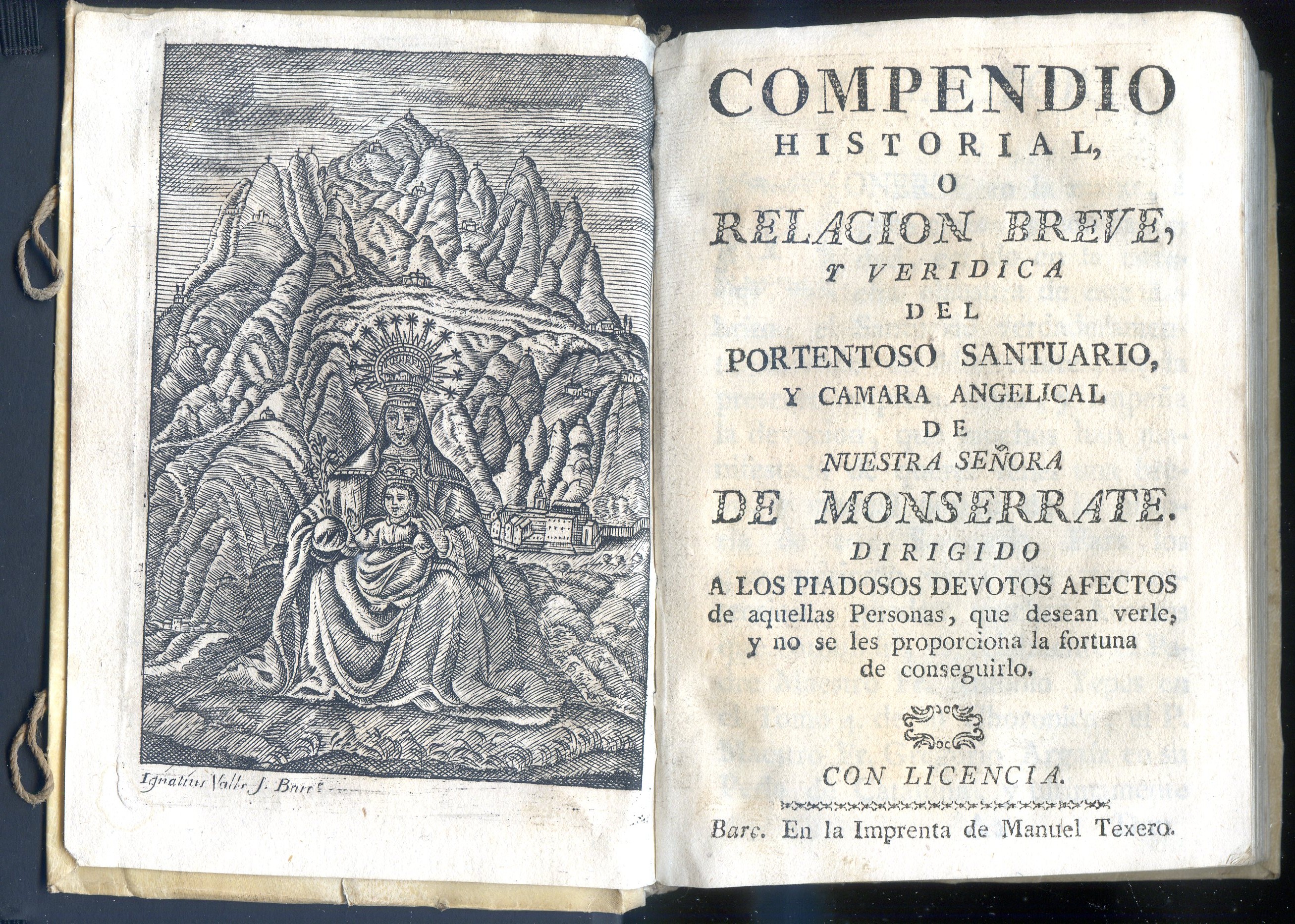 Compendio historial, ó relación breve, y verídica del portentoso santuario, y camara angelical de nuestra señora de Monserrate.Dirigido a los piadosos devotos afectos de aquellas personas, que desean verle,y no se les proporciona la fortuna de conseguirlo - Miniatura 2